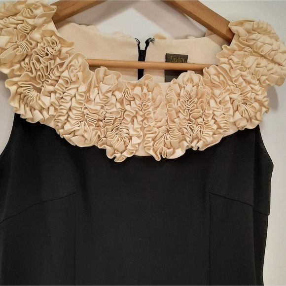 Taylor Statement Collar Black & Cream Dress Women's Size 6 - Picture 2 of 9
